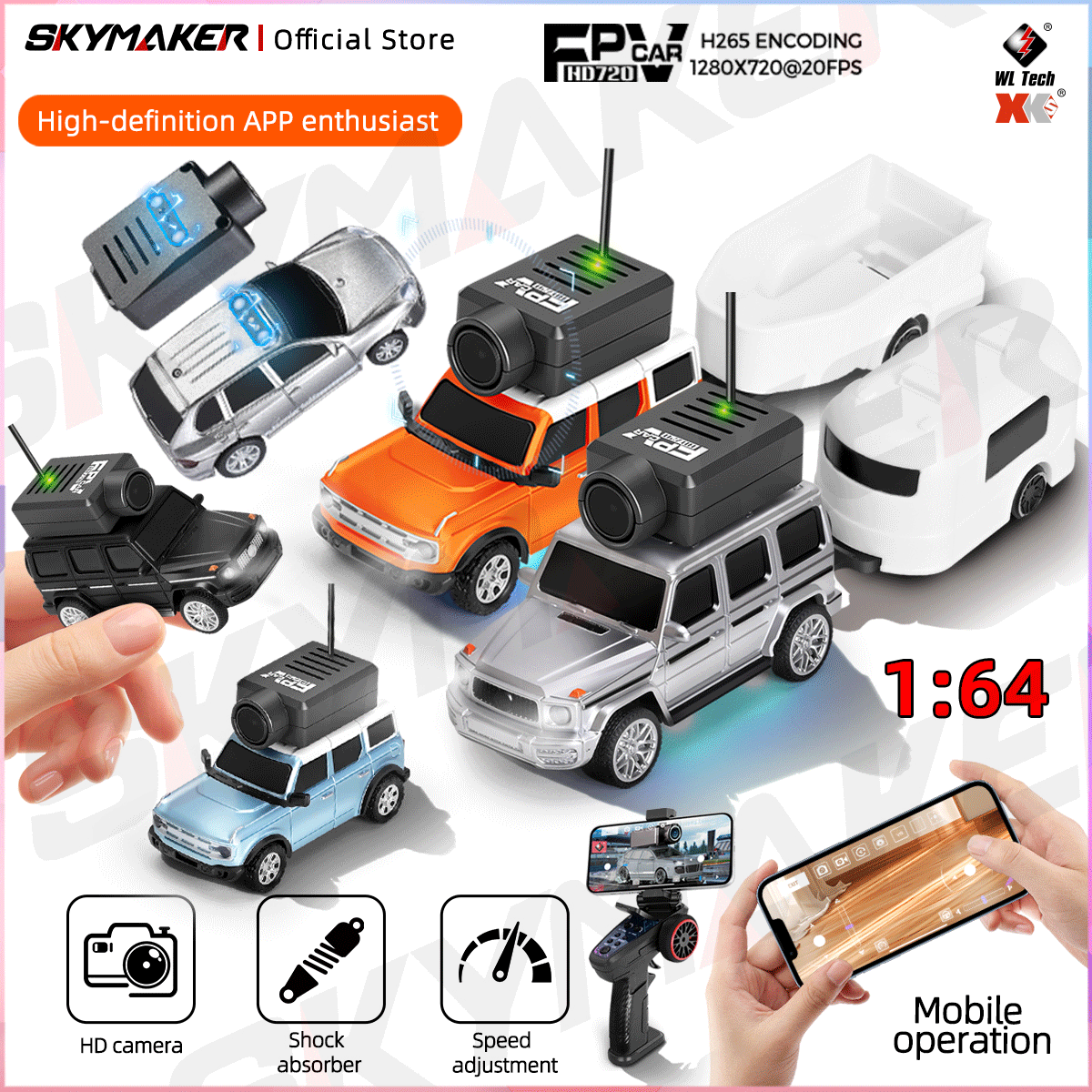Drone Shahed Rc - Wltoys Mini FPV APP Control Car