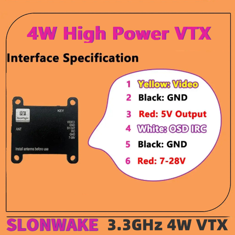 SLONWAKE FPV 3.3G 16CH 4000mW  – Drone Rc Receiver And Transmitter recenzja i cena
