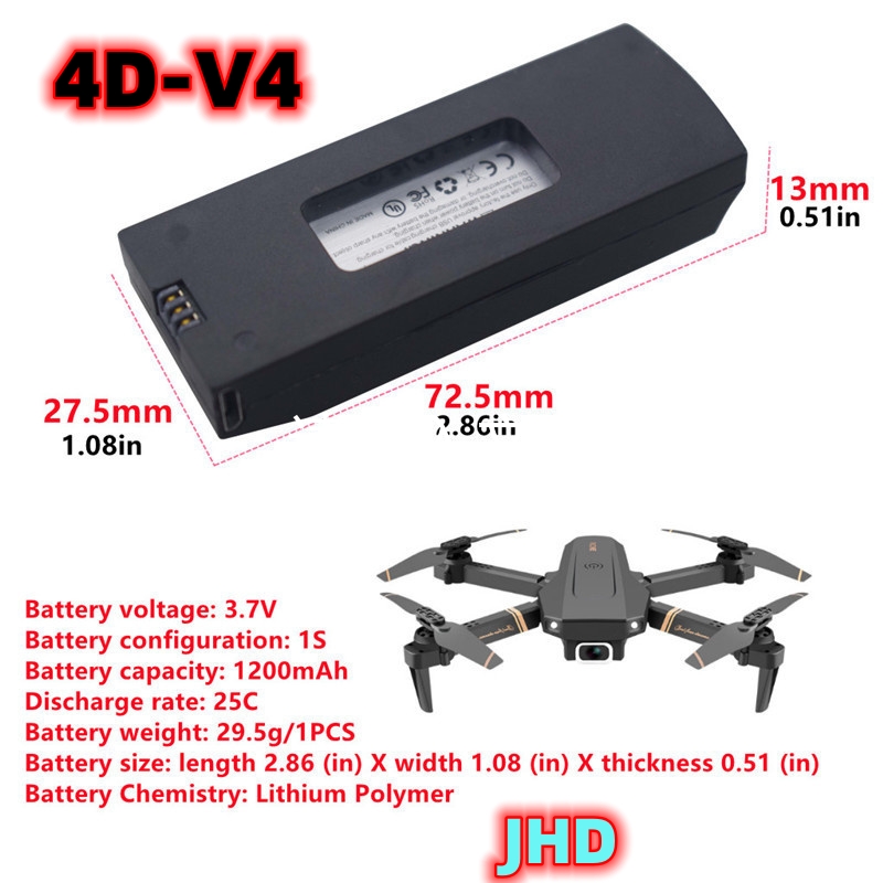 JHD Bateria 4DRC V4 Battery 3. – Drone Rc V4 recenzja i cena