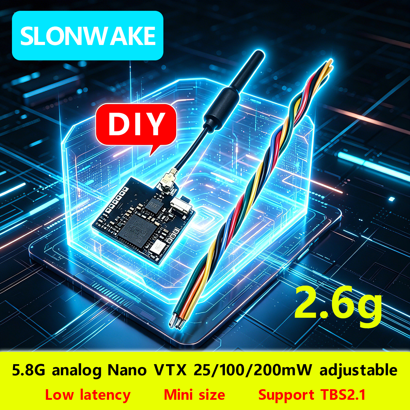 SLONWAKE Nano 5.8G 48CH 200mW  – Drone Rc Receiver And Transmitter recenzja i cena