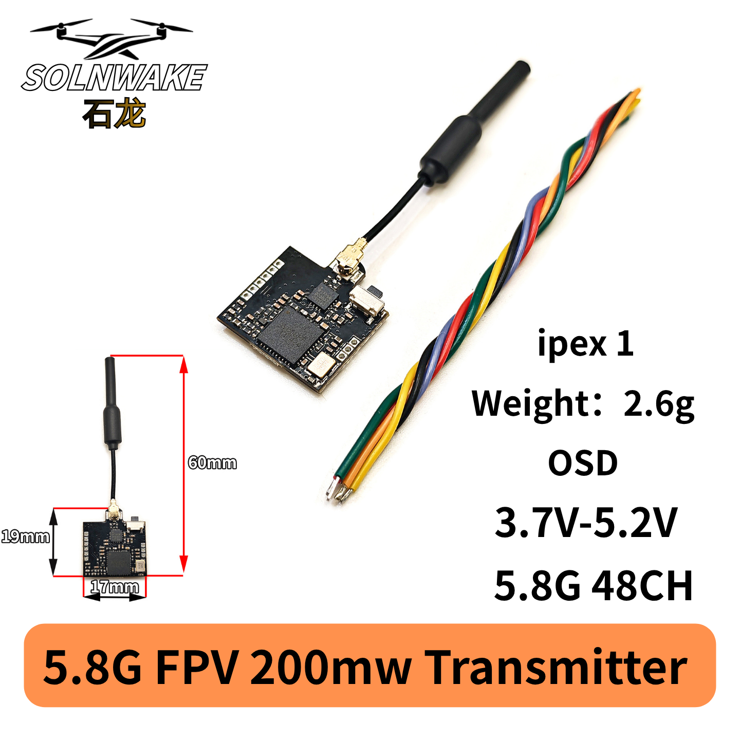 SLONWAKE Nano 5.8G 48CH 200mW  – Drone Rc Receiver And Transmitter recenzja i cena
