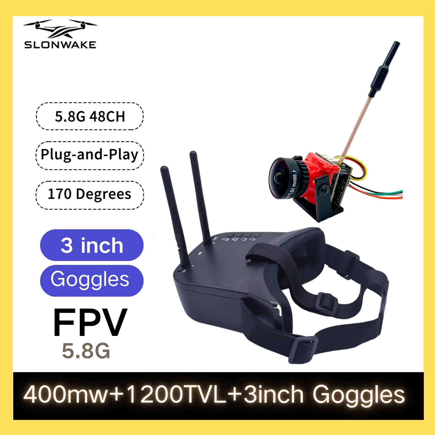 SLONWAKE 5.8G 48CH FPV 400mw V – Drone Rc Receiver And Transmitter recenzja i cena