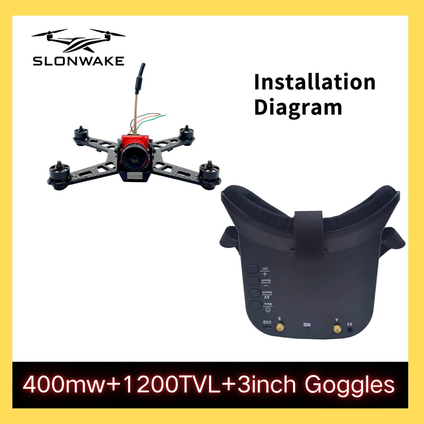 SLONWAKE 5.8G 48CH FPV 400mw V – Drone Rc Receiver And Transmitter recenzja i cena