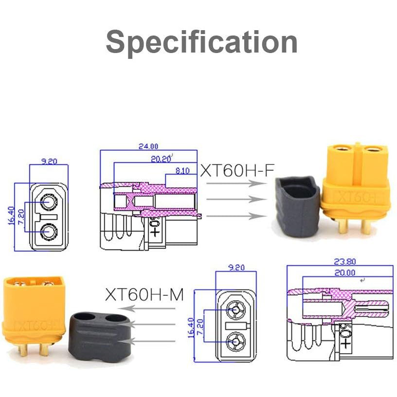 5Pairs XT60H connector plug wi – Drone Rc Link recenzja i cena